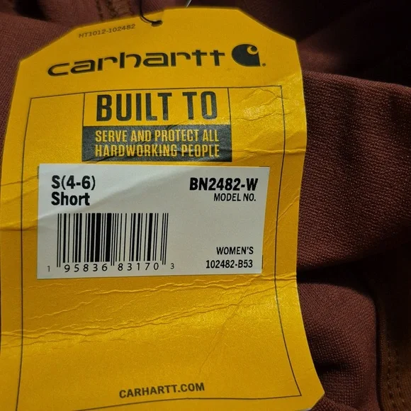 Carhartt  Force Midweight Utility Leggings Sz.SP 4-6 Short Color Sable NWT - Picture 4 of 7